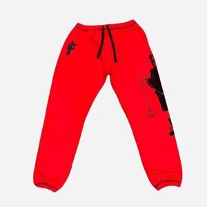 Billie Eilish "Leave Me Alone" Red Sweatpants - Medium